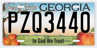 GA license plate PZQ3440