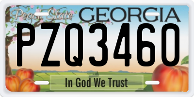 GA license plate PZQ3460