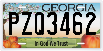 GA license plate PZQ3462