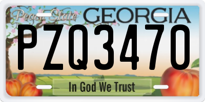 GA license plate PZQ3470