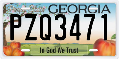 GA license plate PZQ3471