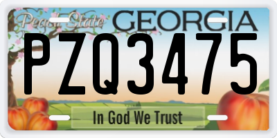 GA license plate PZQ3475