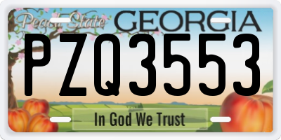 GA license plate PZQ3553