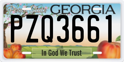 GA license plate PZQ3661