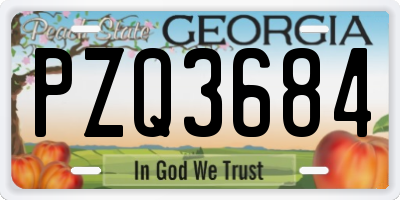 GA license plate PZQ3684