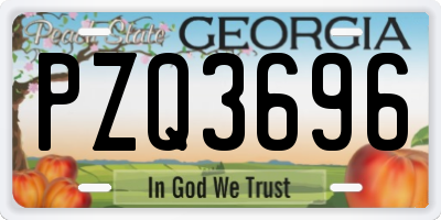 GA license plate PZQ3696