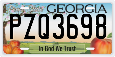 GA license plate PZQ3698