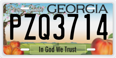 GA license plate PZQ3714