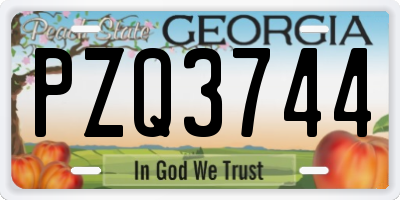GA license plate PZQ3744