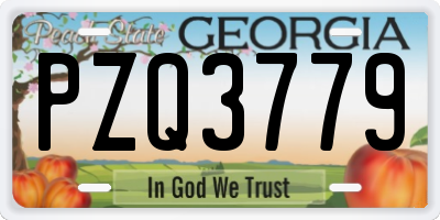 GA license plate PZQ3779