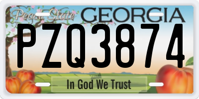 GA license plate PZQ3874