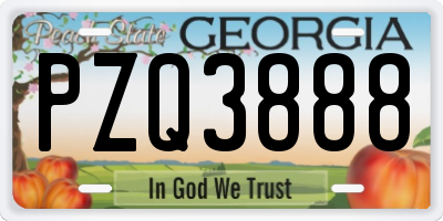 GA license plate PZQ3888
