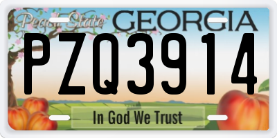 GA license plate PZQ3914