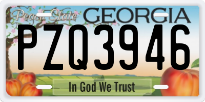 GA license plate PZQ3946