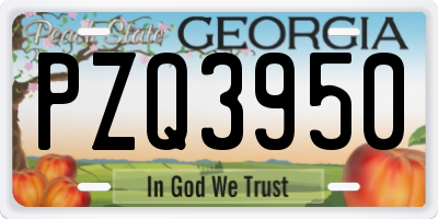 GA license plate PZQ3950
