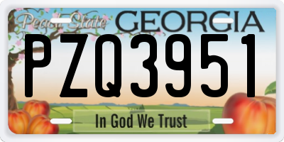 GA license plate PZQ3951