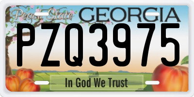 GA license plate PZQ3975