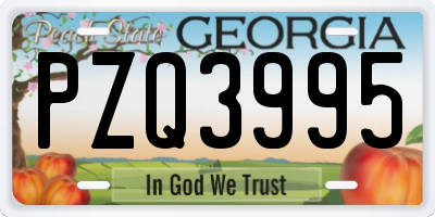 GA license plate PZQ3995