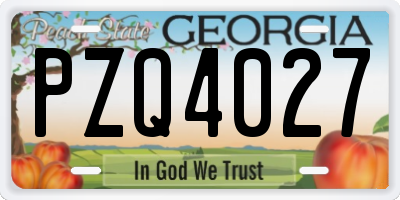 GA license plate PZQ4027