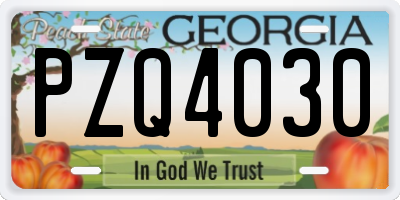 GA license plate PZQ4030