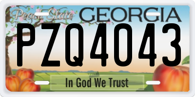 GA license plate PZQ4043