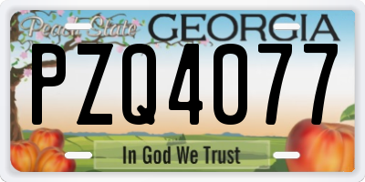 GA license plate PZQ4077