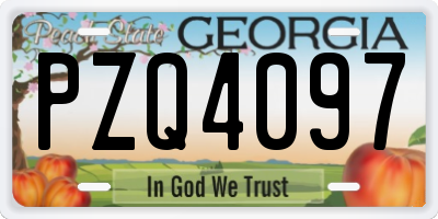 GA license plate PZQ4097