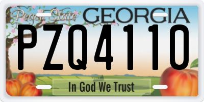 GA license plate PZQ4110