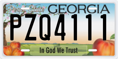 GA license plate PZQ4111