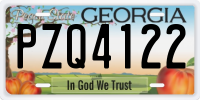 GA license plate PZQ4122
