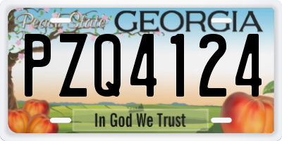 GA license plate PZQ4124