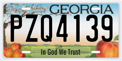 GA license plate PZQ4139