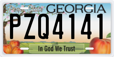 GA license plate PZQ4141
