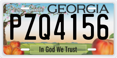 GA license plate PZQ4156