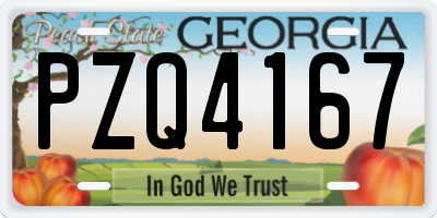 GA license plate PZQ4167