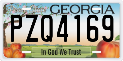 GA license plate PZQ4169