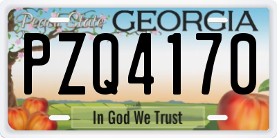 GA license plate PZQ4170