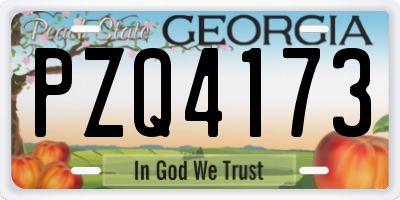 GA license plate PZQ4173