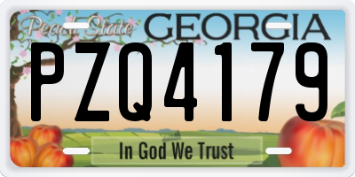 GA license plate PZQ4179