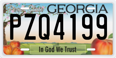 GA license plate PZQ4199