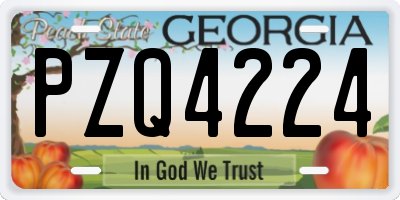 GA license plate PZQ4224