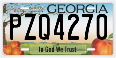 GA license plate PZQ4270