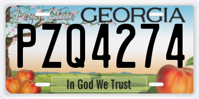 GA license plate PZQ4274