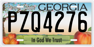 GA license plate PZQ4276
