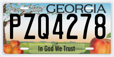 GA license plate PZQ4278