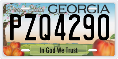 GA license plate PZQ4290