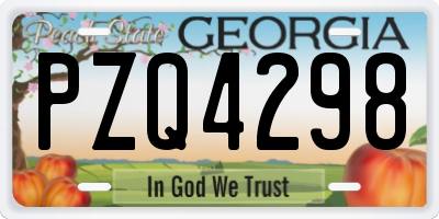 GA license plate PZQ4298