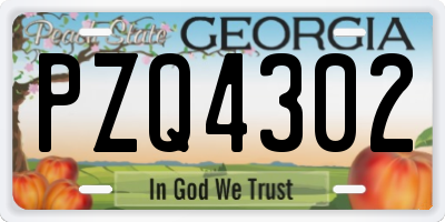 GA license plate PZQ4302