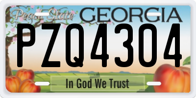 GA license plate PZQ4304