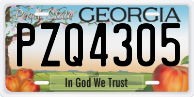 GA license plate PZQ4305